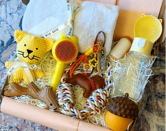 Dog Gift Box for Dog Lovers, Puppy Starter Kit, Pet Gift Set, Cute Dog Toys Bundle, New Dog Owner Gift, Pet Care Package, Dog Mom Gift