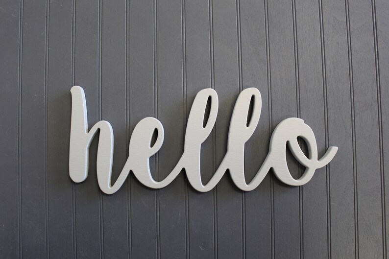 Hello Wood Sign Wall Art Wall Decor Hello Sign for Etsy