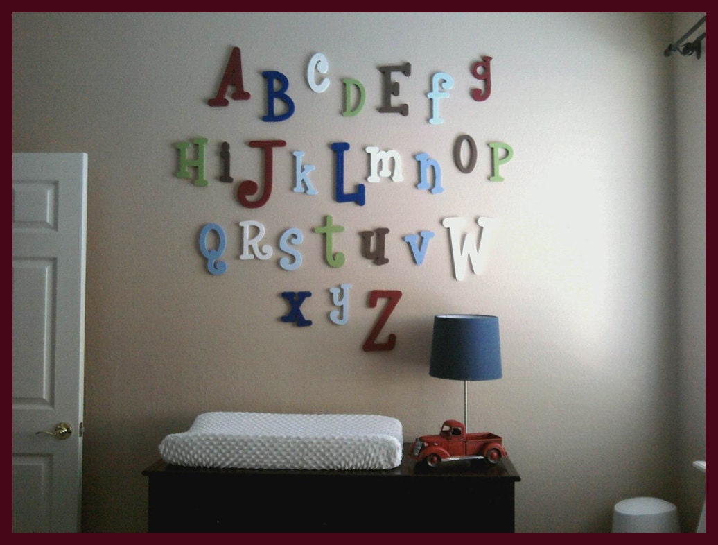 A to Z Wooden Letters Wall Alphabet Wooden Letters Nursery Etsy