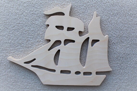 pirate ship shape wood