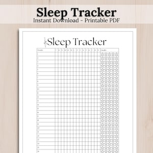 Sleep Tracking Log Sheet for Women Who Struggle To Feel Rested