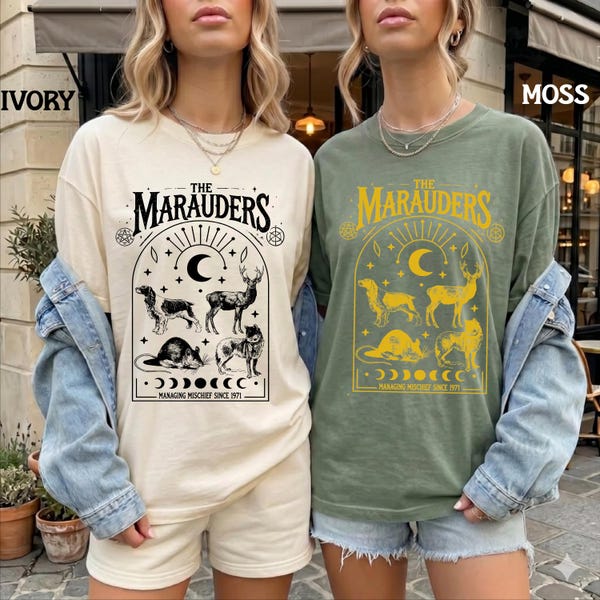 Marauders Wizard Comfort Colors Sweatshirt and T-Shirt, The Marauders Shirt, Wizarding Academia Tee, Fantasy Bookish Sweatshirt