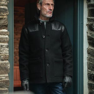 Curtis Donkey Schwarze Jacke Mit Original Lederpatch
