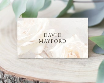 Personalized Guest Place Cards - Roses & Renaissance (WD007) | Printed Cards or Printable File