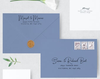 Envelope Guest & RSVP Address Printing - New Blue