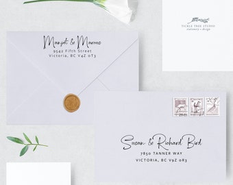 Envelope Guest & RSVP Address Printing - Cool Blue
