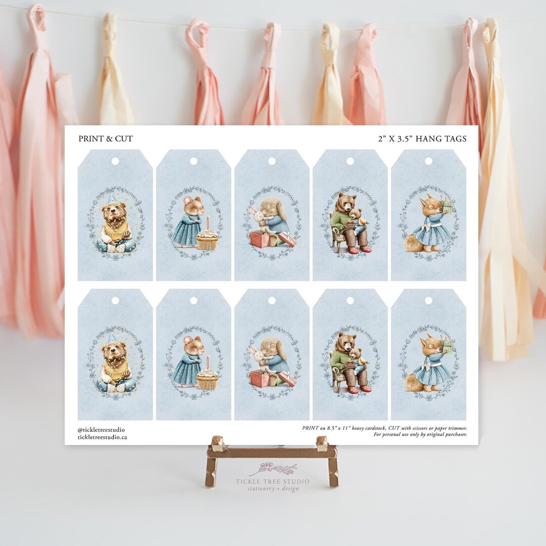 INSTANT DOWNLOAD - Printable Gift Tags - Adorable Woodland Animal ...