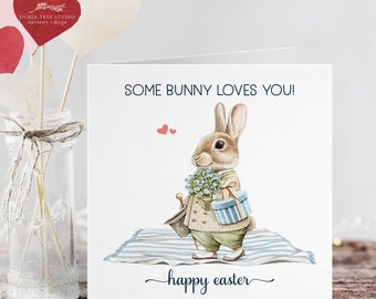 Personalized Easter Card - Some Bunny Loves You (KS064.4)