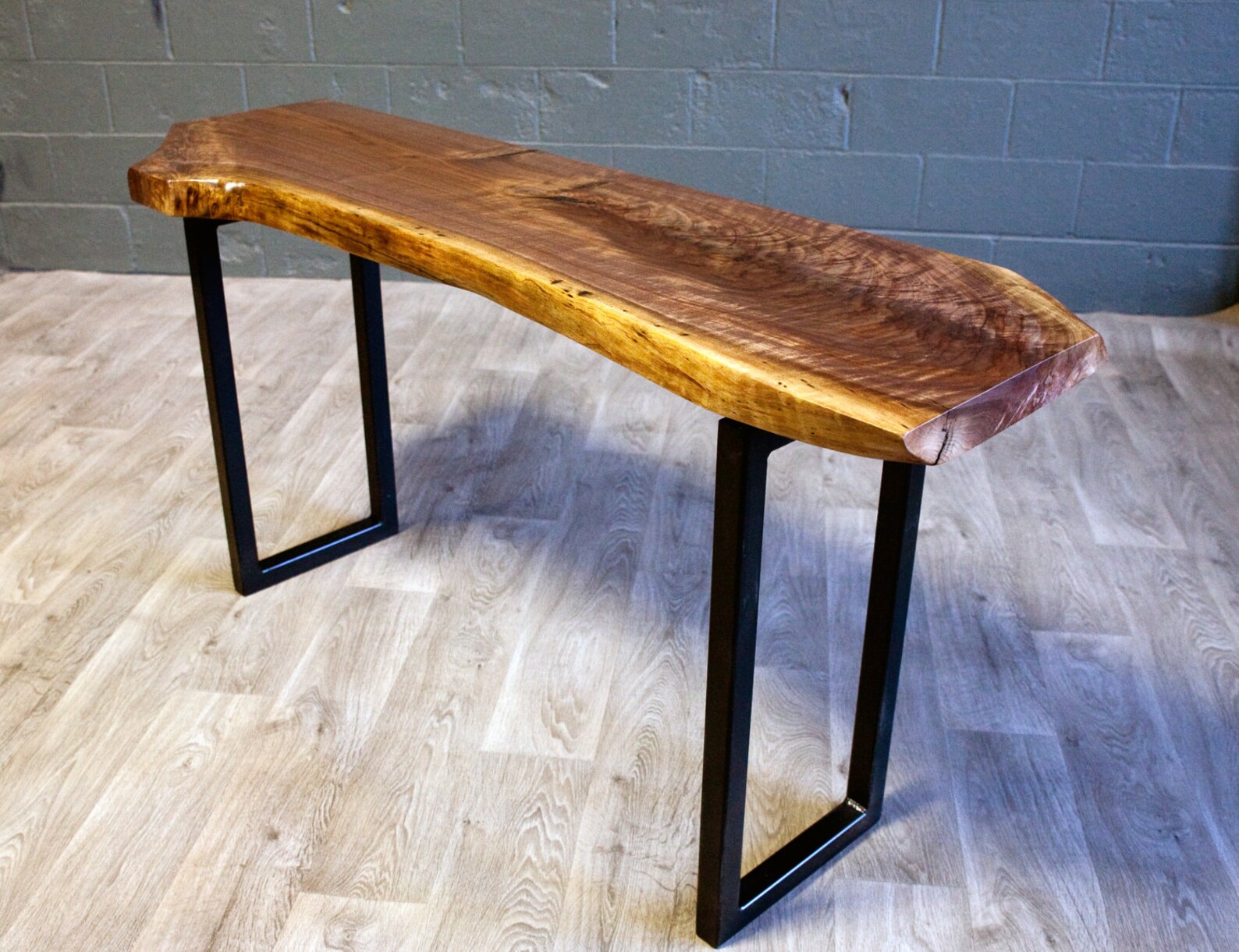 Live Edge CONSOLE Table YOUR CUSTOM Black Walnut Reclaimed Rustic