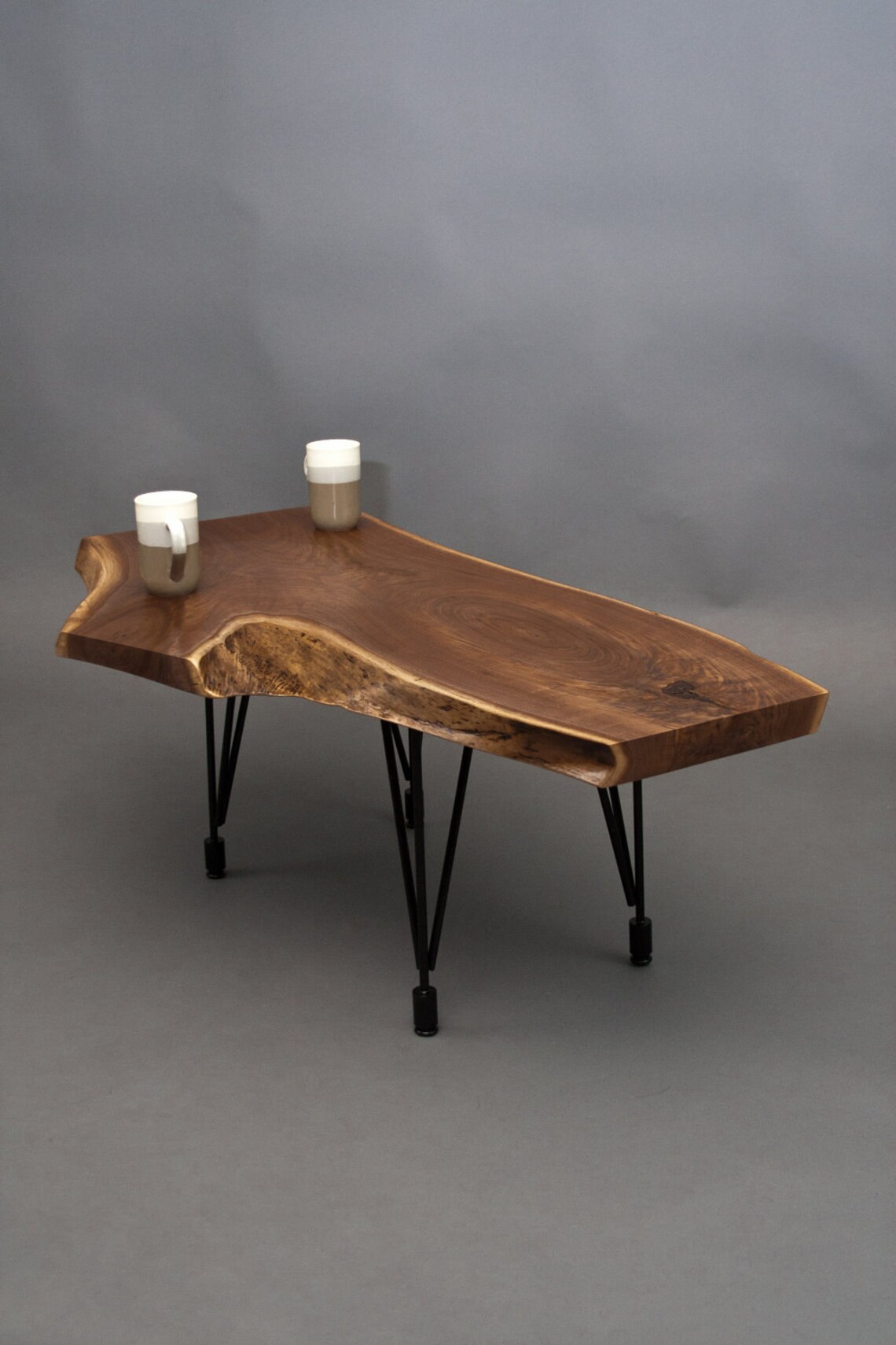 Black Walnut COFFEE TABLE Natural Shape/Midcentury/Rustic | Etsy