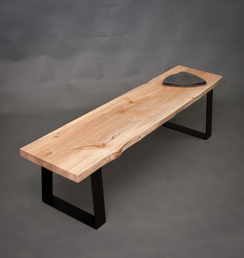 YOUR CUSTOM: Live Edge Maple BENCH Modern Simple Solid image 1