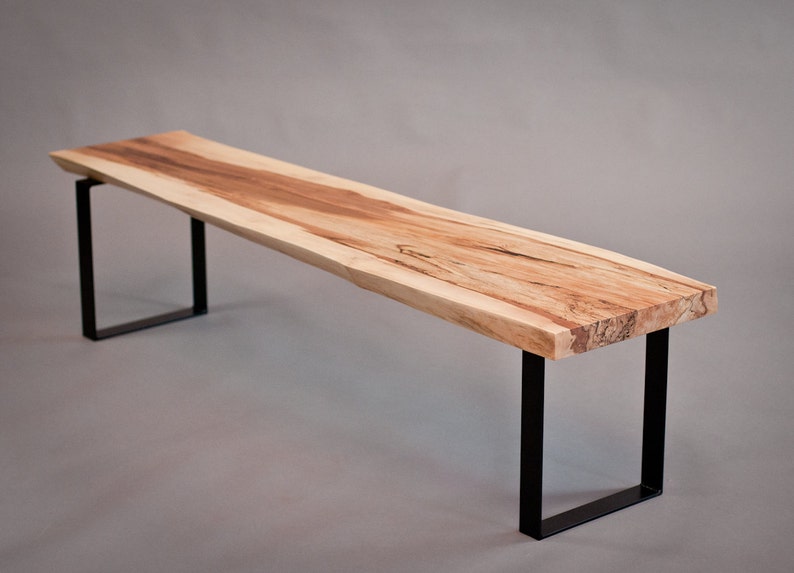 YOUR CUSTOM: Live Edge Maple BENCH Modern Simple Solid image 2
