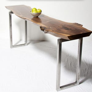 Live Edge CONSOLE Table YOUR CUSTOM Black Walnut Reclaimed Rustic Seattle image 1