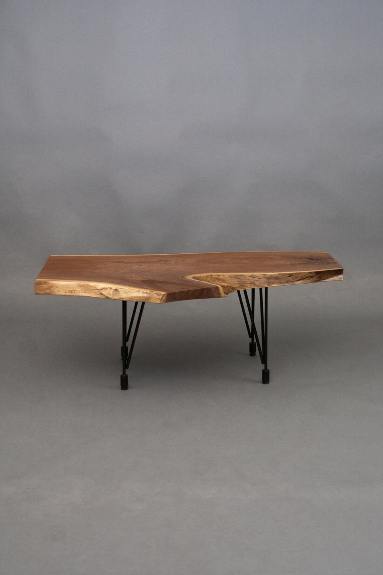 Black Walnut COFFEE TABLE Natural Shape/Midcentury/Rustic Etsy