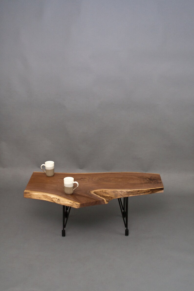 Black Walnut COFFEE TABLE Natural Shape/Midcentury/Rustic Etsy