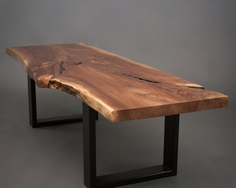 YOUR CUSTOM Black Walnut  Coffee Table-Size Medium - Live Edge - Slab Wood