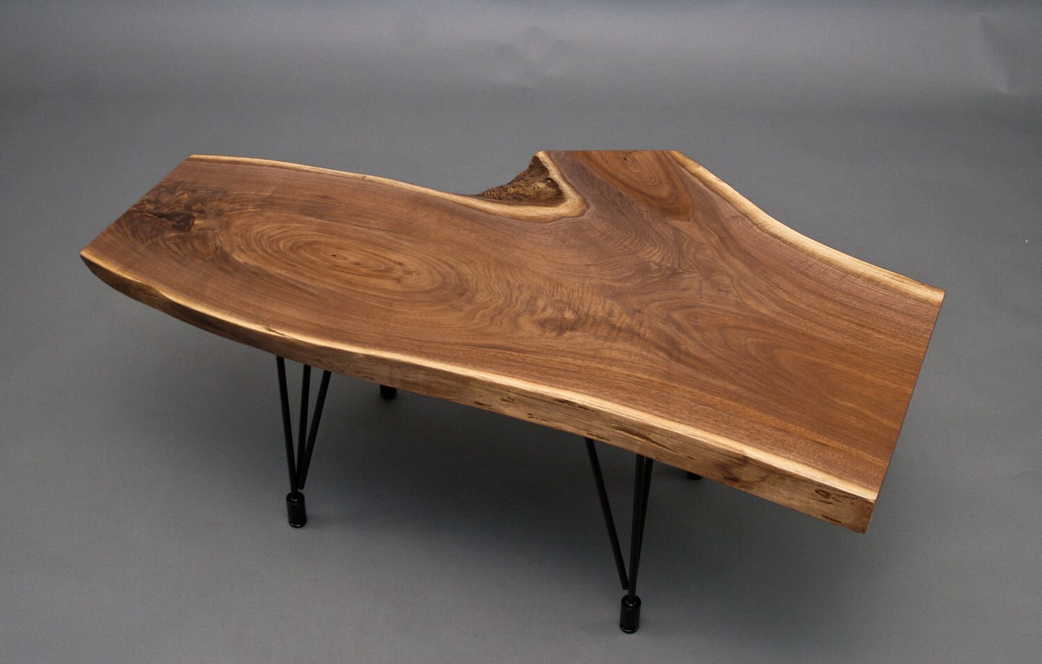 Black Walnut COFFEE TABLE Natural Shape/Midcentury/Rustic Etsy