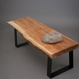 YOUR CUSTOM: Live Edge Maple BENCH Modern Simple Solid image 4