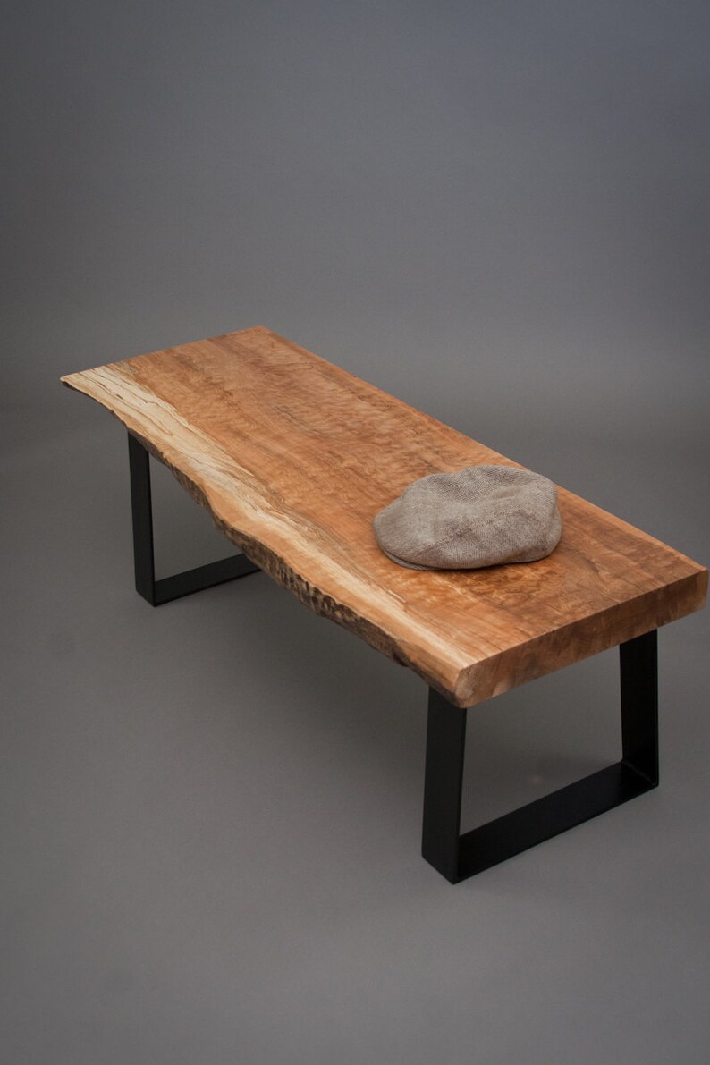 YOUR CUSTOM: Live Edge Maple BENCH Modern Simple Solid image 4