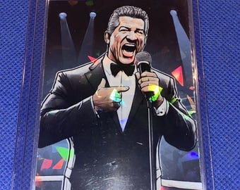 Bruce Buffer Custom UFC Holo Refractor Prizm MMA Art Card RC rookie varient Great mma fan stocking stuffer