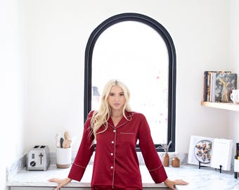 Personalized Satin Pajama Set, Bridesmaid Getting Ready PJs