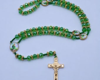 Saint Jude Rosary Catholic Prayer Beads Religious Gift
