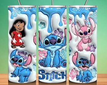 Stitch Tumbler Sublimation Design, 3D Wrap (Digital Download)