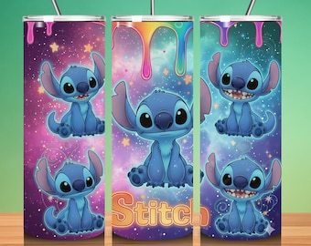 Stitch Tumbler Sublimation Design, Inflated 3D Wrap (PNG Digital Download)