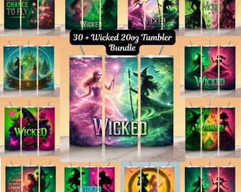 Vaso delgado de 20 oz de Wicked Witch, diseño de sublimación Broadway (PNG digital)