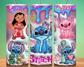 Stitch Tumbler Wrap PNG, 20oz Skinny Tumbler Design (Digital Download)
