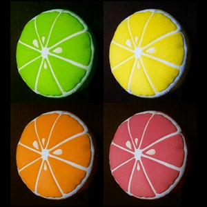 Citrus Pillows: Lime, Lemon, Orange, or Pink Grapefruit Throw Pillow, Food Plush