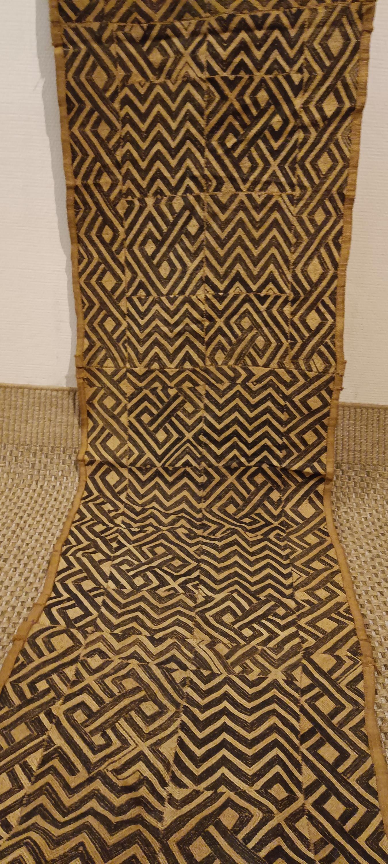 Kuba Kasai Fabric Woven Raffia Cord – Long African Textile Panel With ...