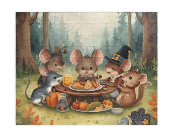 Woodland Mice Thanksgiving Puzzle