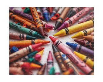 Colorful Crayons Circle Puzzle
