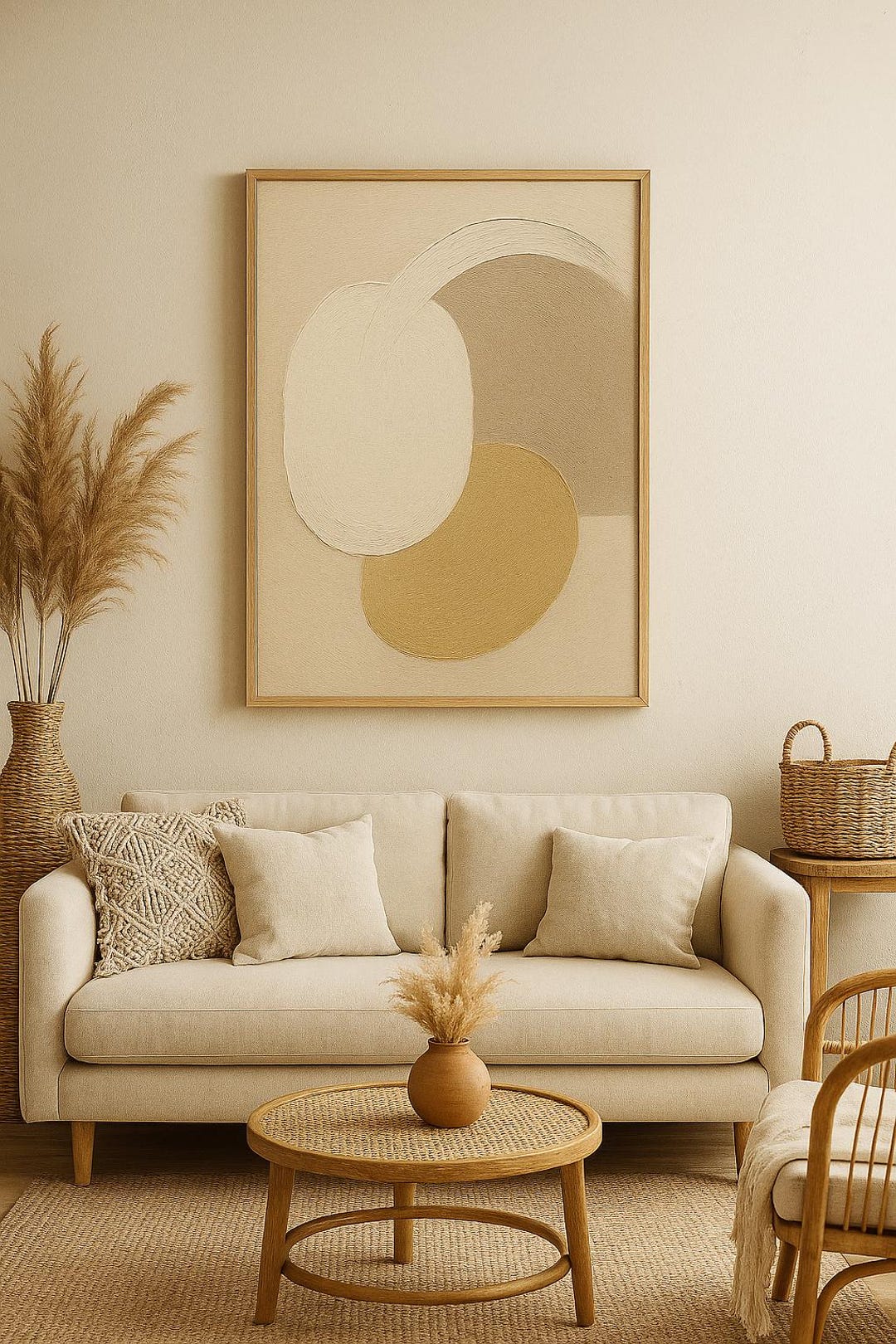 Neutral Abstract Art Print – Beige Cream Taupe Texture (digital ...