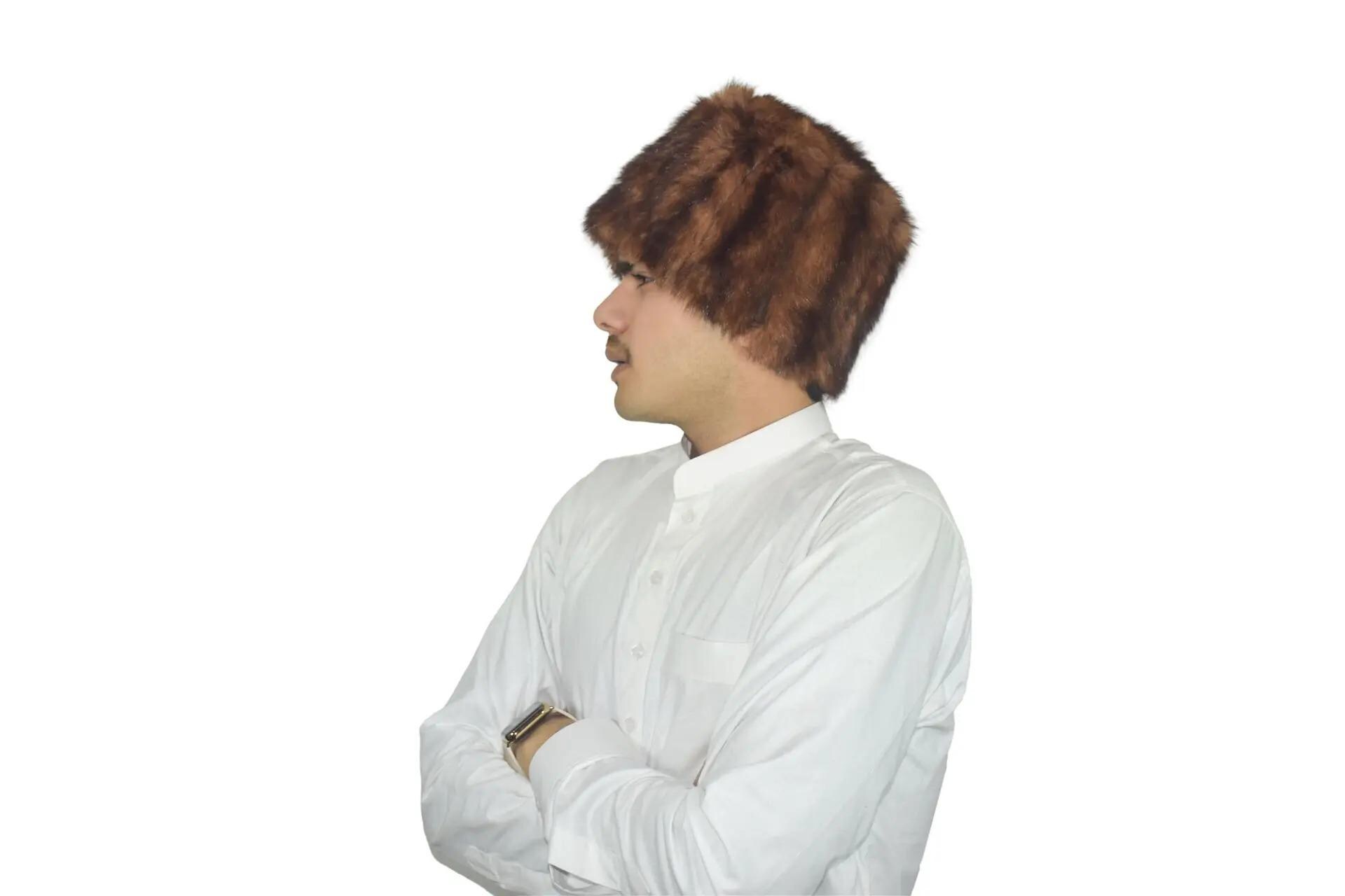 Vintage RUSSIAN COSSACK hat crown head cover faux FUR white gray furry ushanka Russian Fox Fur Hat - Etsy main image 2