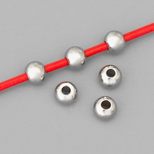 6mm STAINLESS STEEL Round Beads - AAA Quality Large 2mm - 2.3mm Hole Spacer Bead - Water & Tarnish Resistant Bead Diy Jewelry - 7407