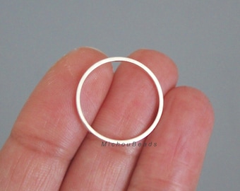 5 SILVER 20mm Infinity CIRCLE Link - Large Eternity Round Open Circle Linking Ring Connector Hoop Geometric - Lead and Nickel Free - 0011