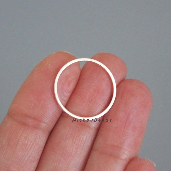 25 SILVER 20mm Infinity CIRCLE Link - Large Eternity Round Open Circle Linking Ring Connector Hoop Geometric - Lead and Nickel Free - 0011
