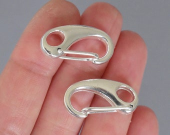 5 SILVER 25mm Lobster Clasps 25X12mm Metal Large Self Closing Claw Clasp Push Gate Carabiner Spring Hook Lanyard DIY Bracelet - 7492