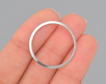25mm STAINLESS Steel Circle Linking Ring - Closed Infinity Link Connector Ring  Focal Charm - 7416