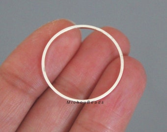 25 SILVER 25mm Infinity CIRCLE Link - Large Eternity Round Open Circle Linking Ring Connector Hoop Geometric - Lead and Nickel Free - 0010