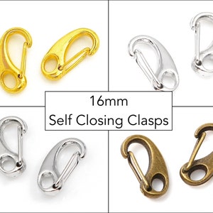 May include: Four 16mm self-closing clasps in gold, silver, and bronze.