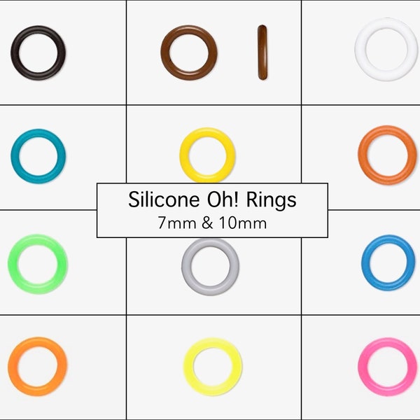 50 Pcs - 10mm & 7mm Silicone Oh RINGS - Non Latex 10mm OD Large Hole Rubber Soft Spacer Connectors Link Closed Jump O Ring Wholesale - 7731