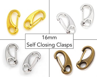 16mm Self Closing Lobster Clasps - Lobster Claw Clasp - Snap Clasp - Push Gate Clasp Carabiner Spring  Hook DIY Lanyard Bracelet