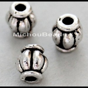 8x6.5mm w Large 3.2mm Hole Boho Metal Spacer Lead and Nickel Free Beads 5 Antiqued SILVER 8mm Rondelle Beads 5680 Ship from USA