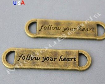 rectangle connector connector Solid bronze Rectangular Ornate Charm rectangle connector link,bronze link