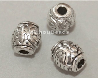 8x6.5mm w Large 3.2mm Hole Boho Metal Spacer Lead and Nickel Free Beads 5 Antiqued SILVER 8mm Rondelle Beads 5680 Ship from USA