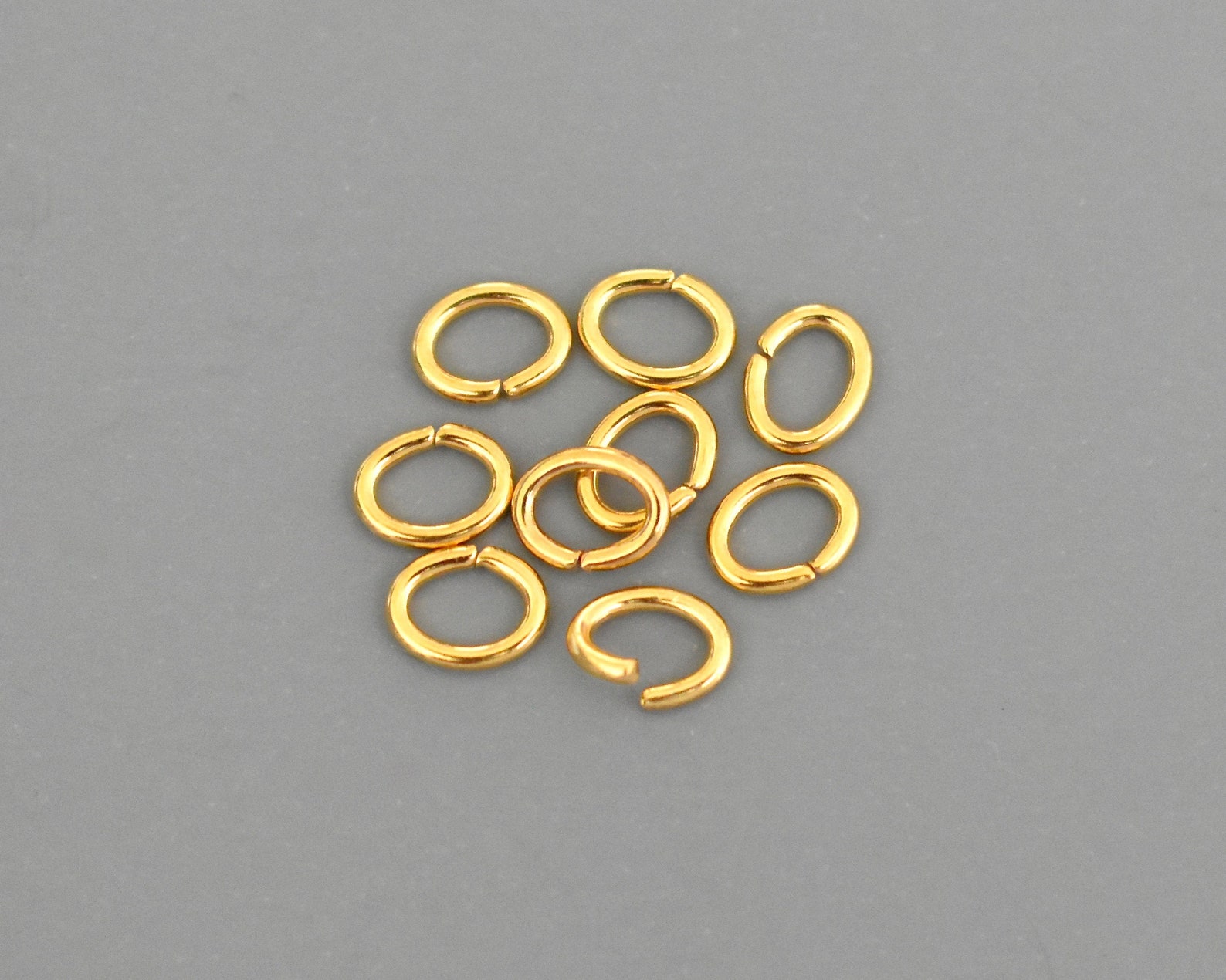 6 Open OVAL JUMPRINGS 6x4mm Jump Rings Gold Plated 18 Gauge Etsy