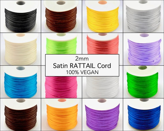 Dark Blue Satin Cord 2mm, Silk Satin, Rattail Cord, Shamballa Cord,  Kumihimo Cord, Macrame Cord 5 Yards 1 Piece 